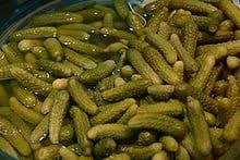 Pepinillos en conserva para envasado industrial con maquinaria CDE