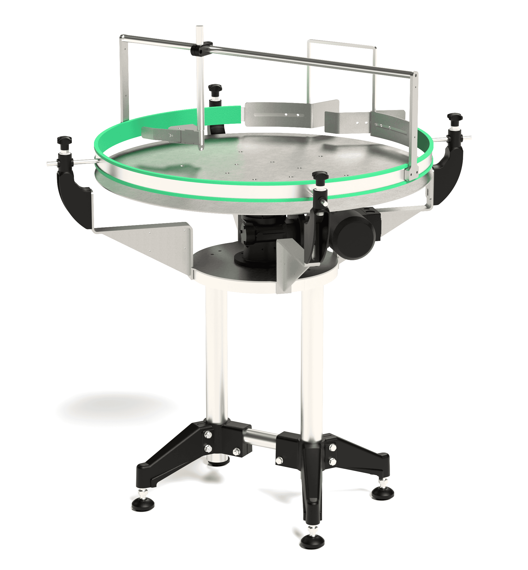 Plato de entrada CDE para guía y alineación de envases en línea de producción