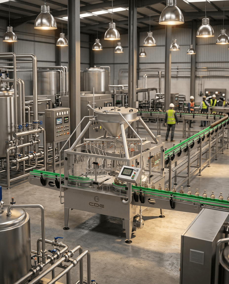 Llenadora rotativa CDE para botellas en línea de envasado de líquidos 