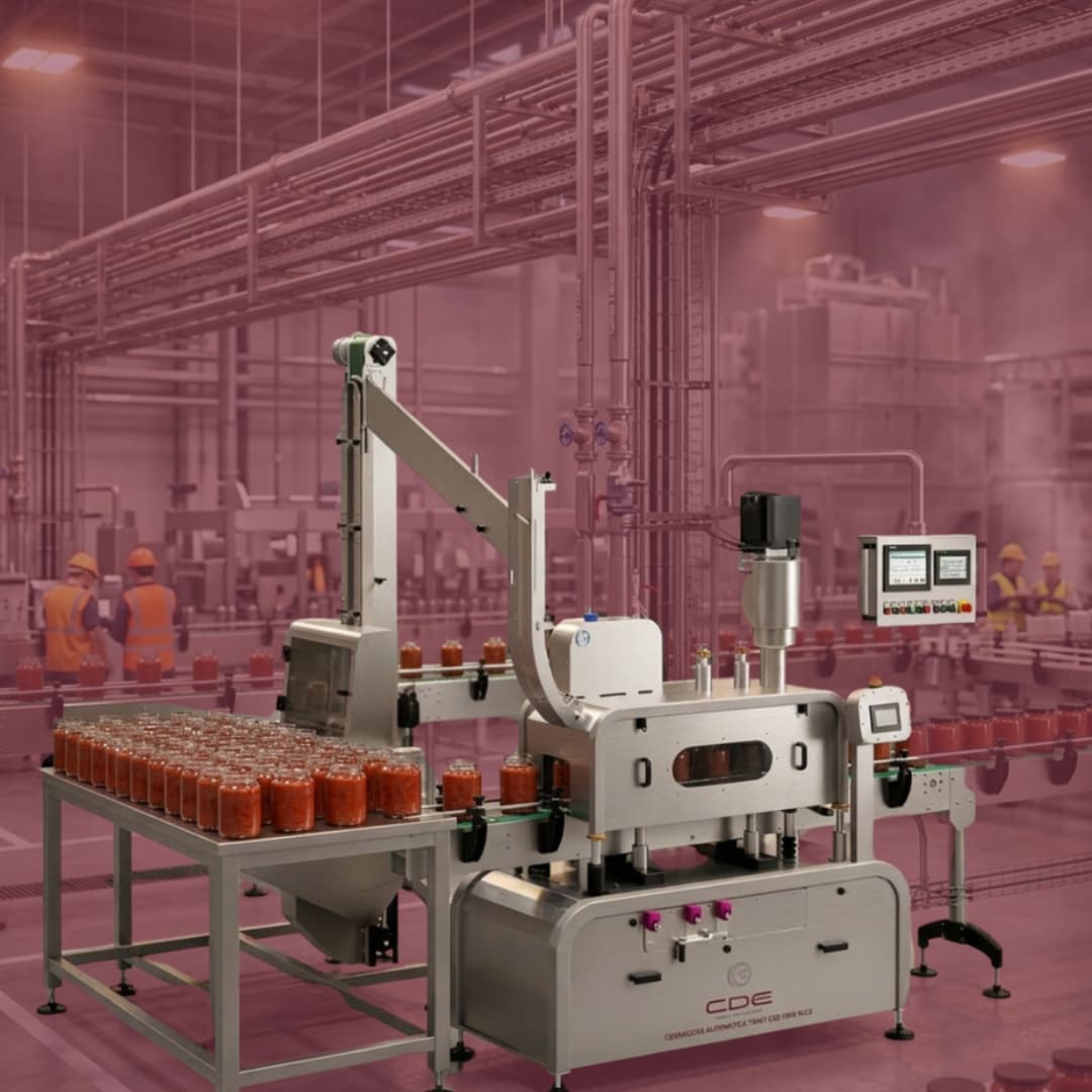 Cerradora automática twist off CDE-2000 en línea de envasado de alimentación y bebidas
