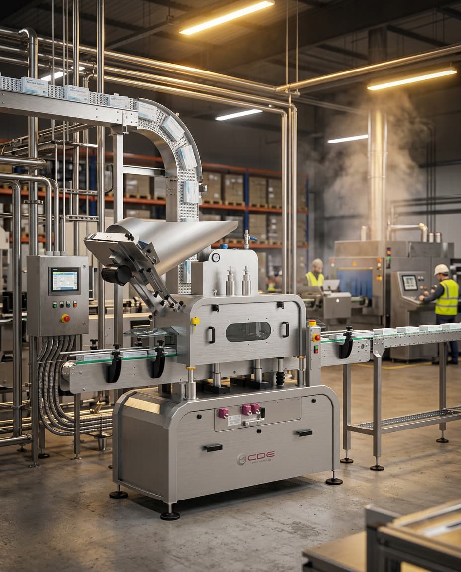 Cerradora automática twist off CDE-1000 en línea de envasado