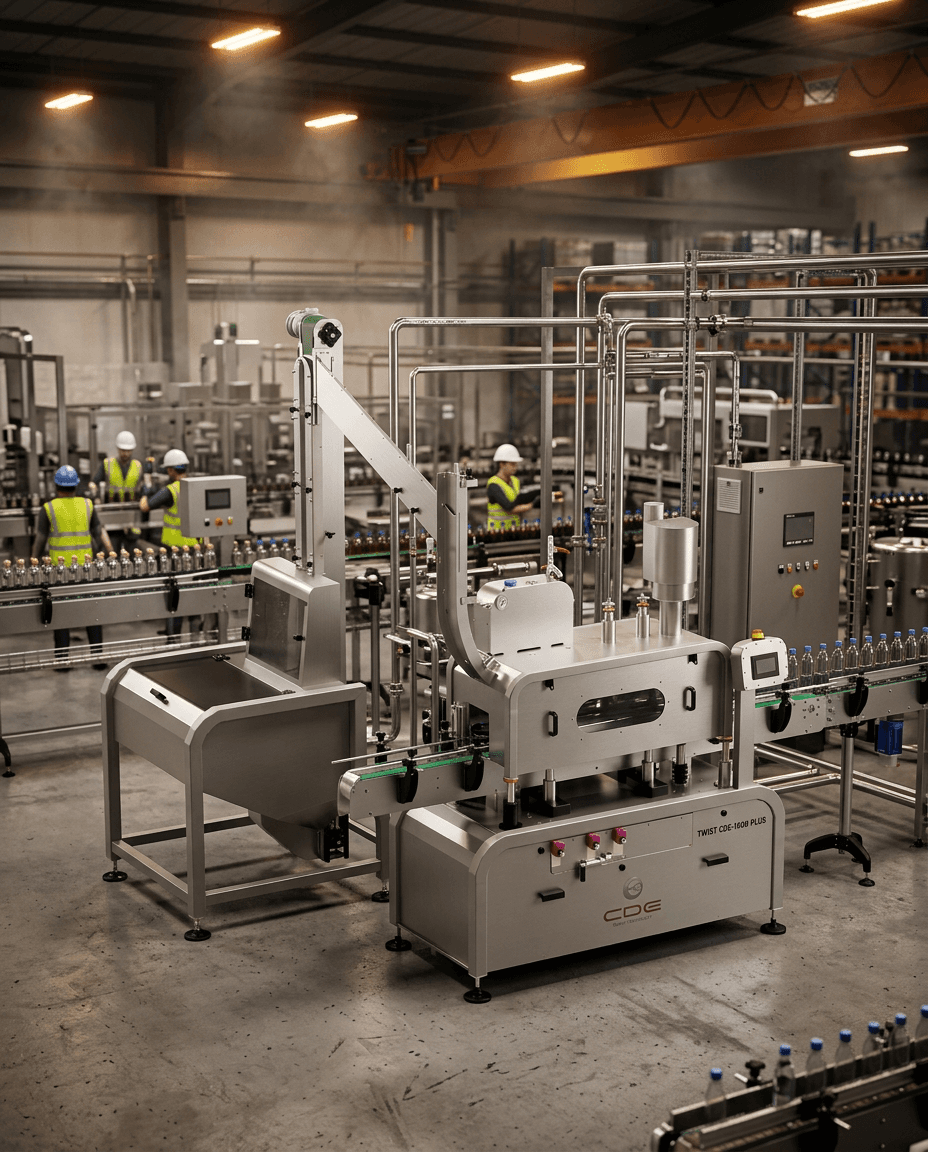 Cerradora automática twist off CDE-2000 PLUS en línea de envasado de alimentación y bebidas