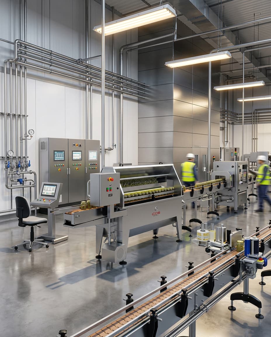 Llenadora por rebose CDE para botellas o latas de conservas en línea de envasado