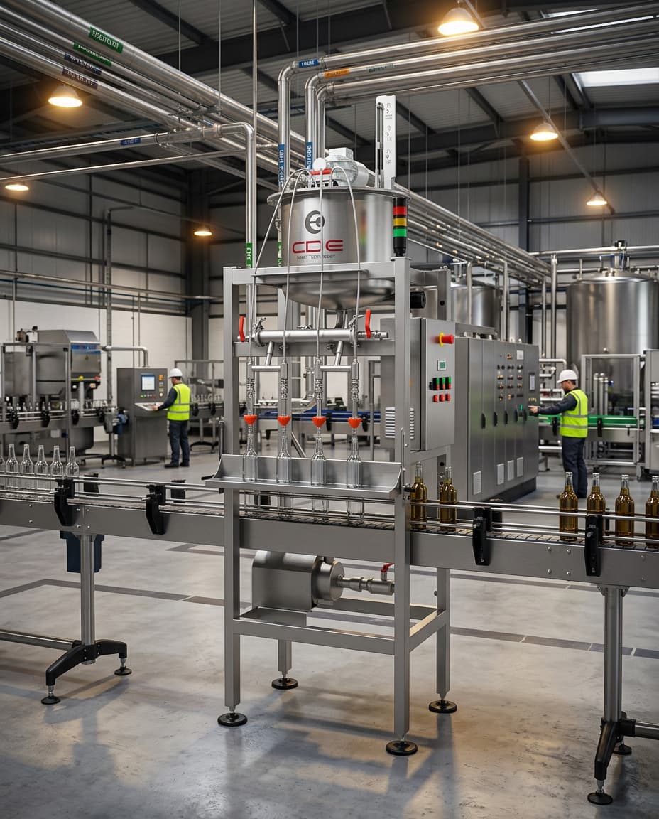 Llenadora por reflujo y nivel CDE para botellas en línea de envasado