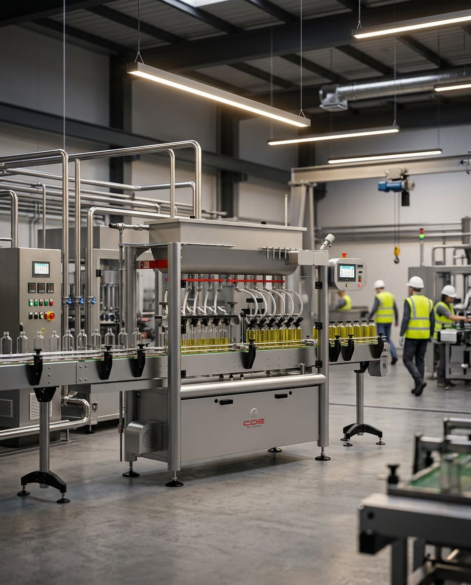 Llenadora por tiempo CDE para botellas en línea de envasado de líquidos alimentarios